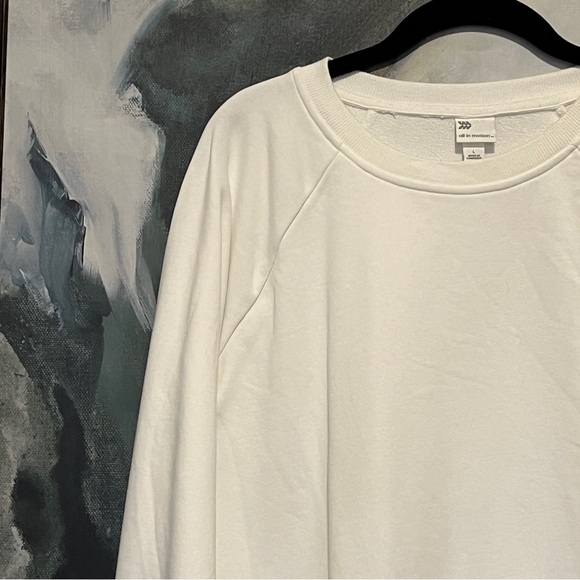 All in motion white long sleeve crew neck sweatshirt L - Picture 2 of 5